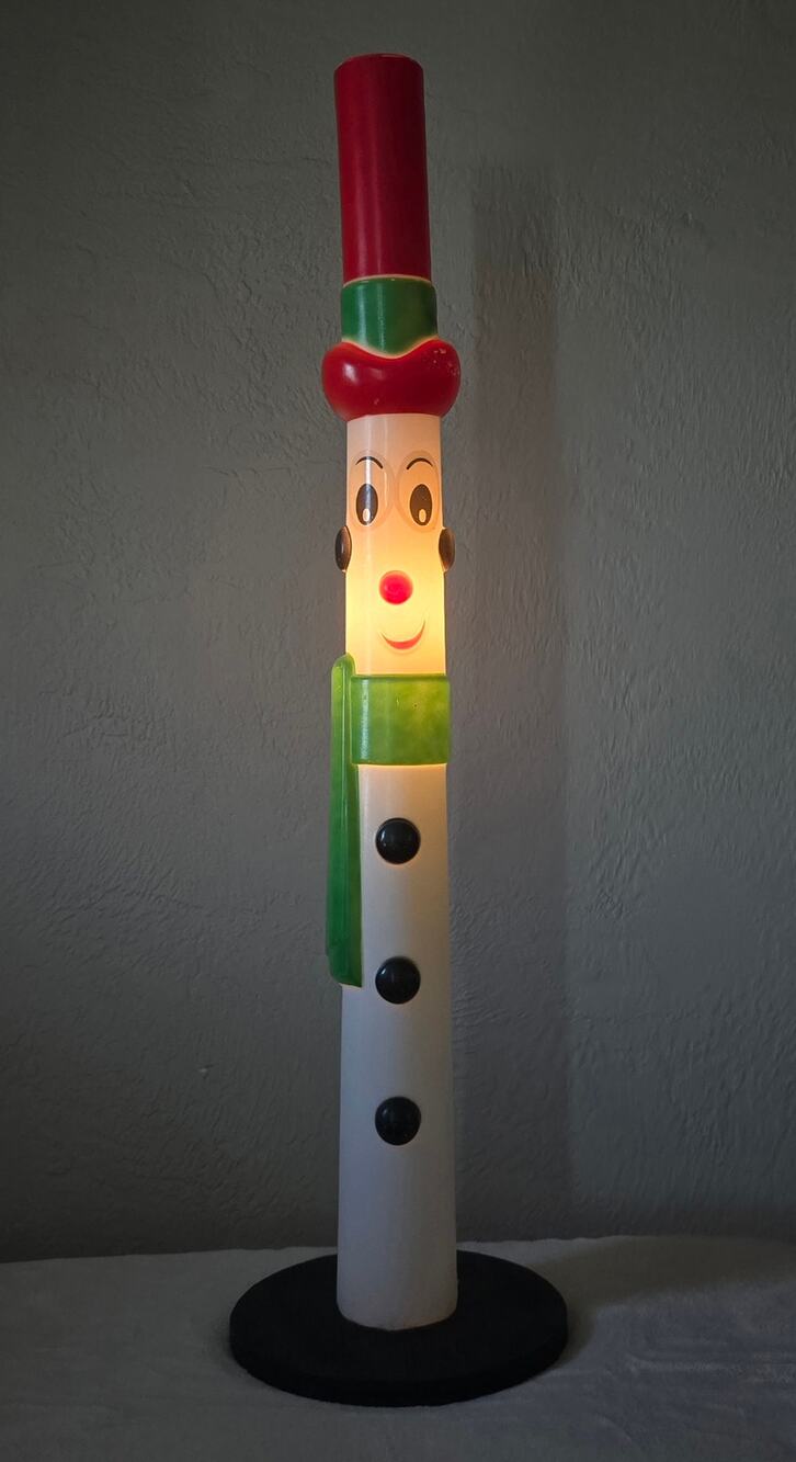 Empire Snowman Candle Stick Pencil Lighted Blow Mold USA Made Christmas Holiday